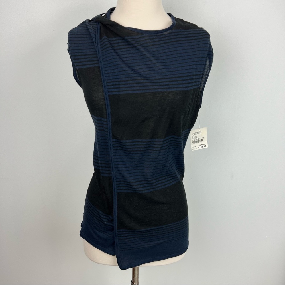 Women’s Jil Sander Navy Black Sleeveless Cardigan Size 34 NWT